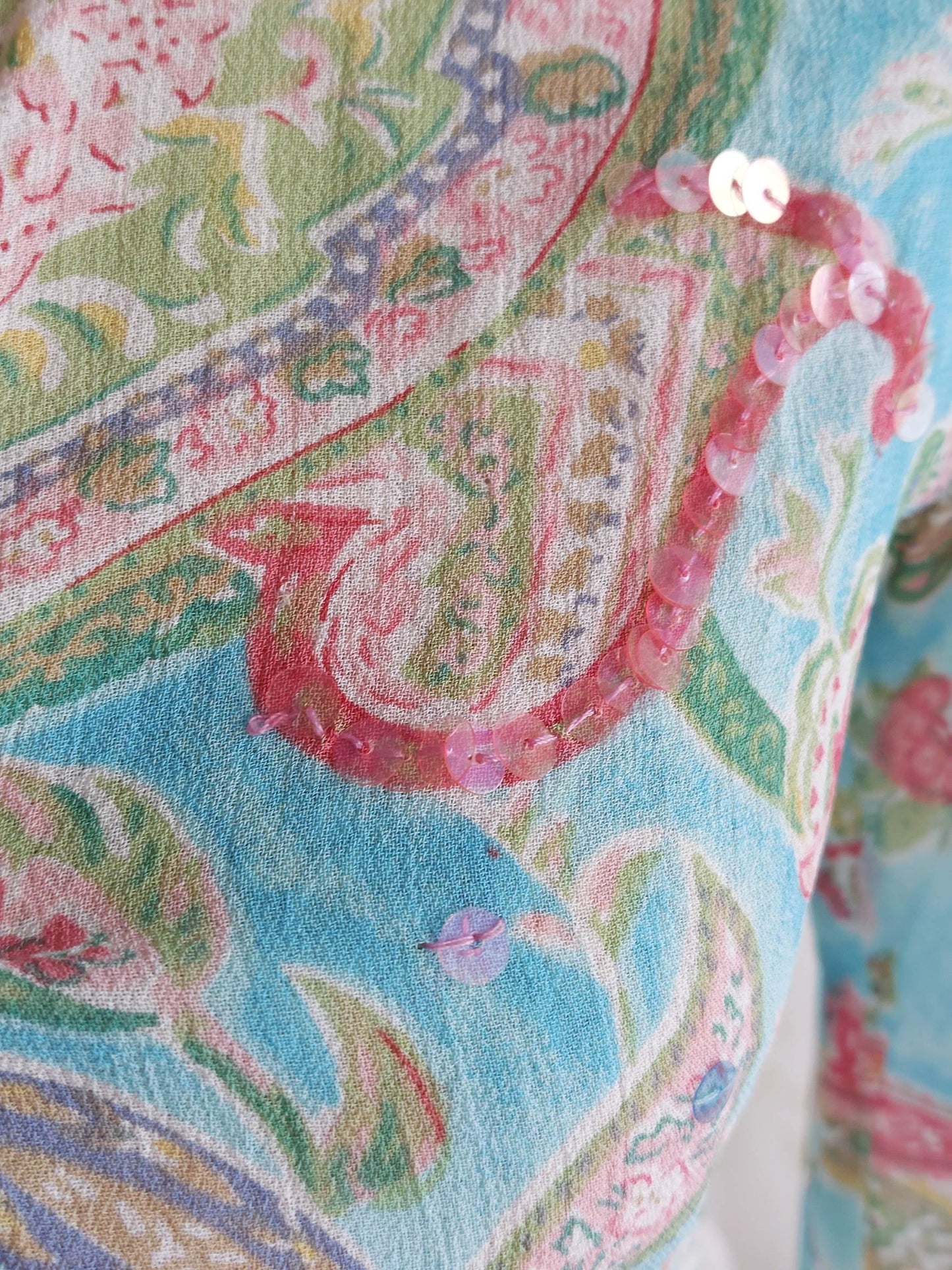 RIVIERA blue paisley waistcoat Derhy size 36/38