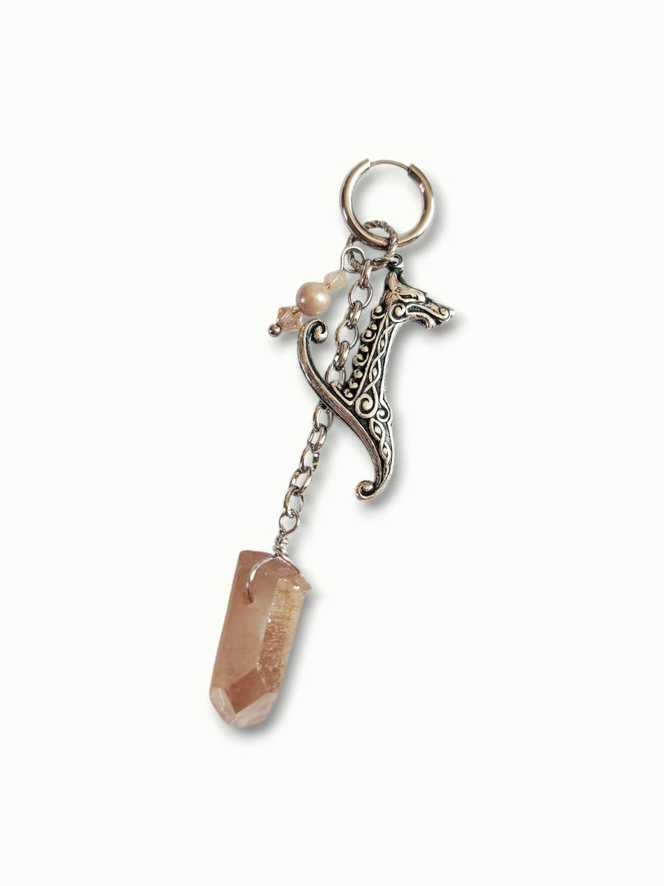 MYTH single loop dragon and peach crystal