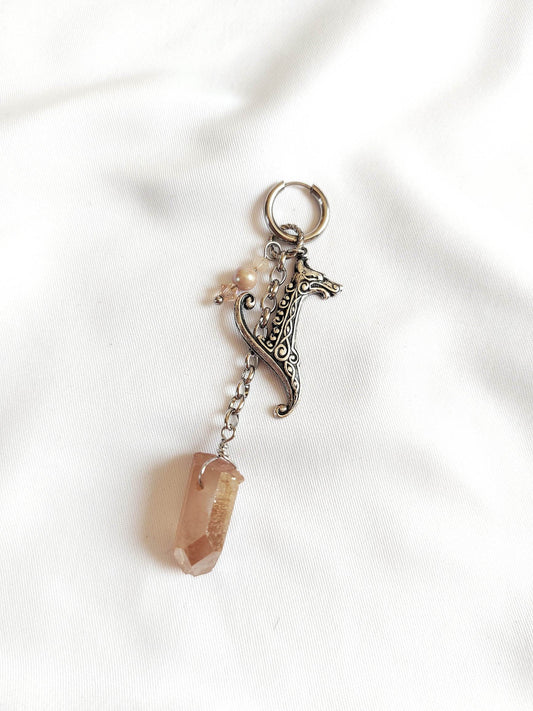 MYTH single loop dragon and peach crystal
