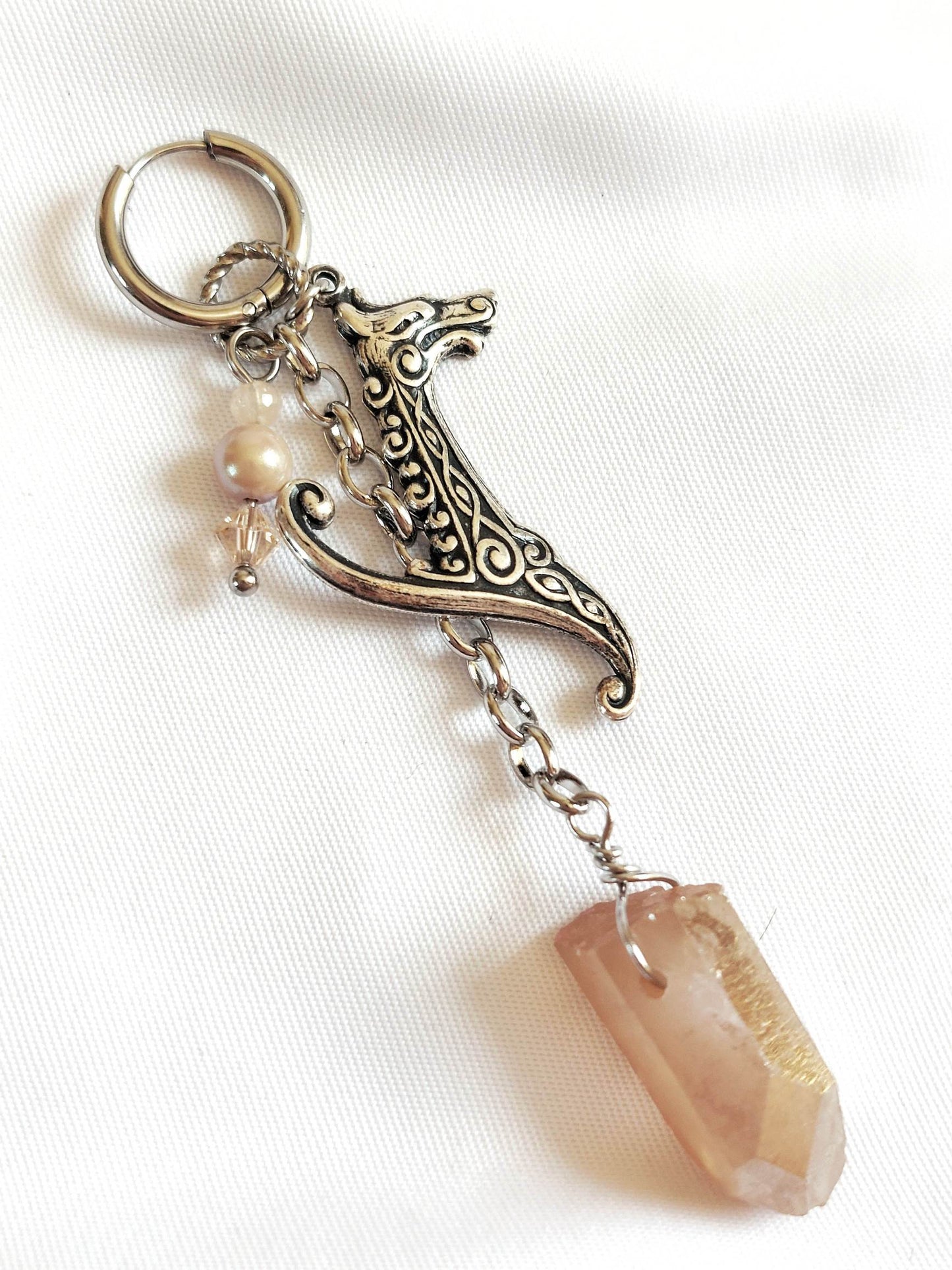 MYTH single loop dragon and peach crystal